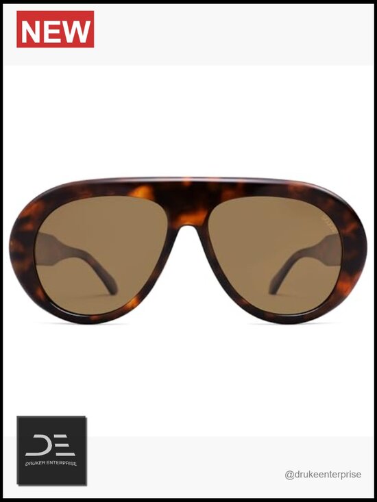 Oversized Polarized Aviator Sunglasses UV Protection Retro 70s Style